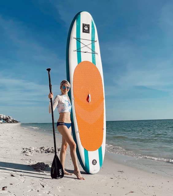 Roc Inflatable Stand Up Paddle Boards with Premium SUP Paddle Board Accessories, Wide Stable Design, Non-Slip Comfort Deck for Youth & Adults (Aqua, 10 FT)