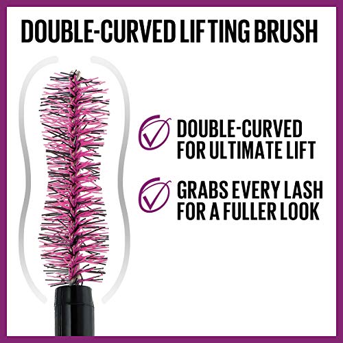 Maybelline The Falsies Lash Lift Washable Mascara Volumizing, Lengthening, Lifting, Curling, Multiplying, Eye Makeup, Blackest Black, 1 Count