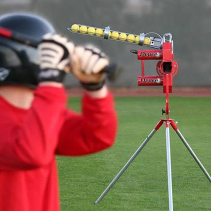 Heater Sports Deuce 75 MPH Adjustable Baseball Pitching Machine with Automatic Ball Feeder - Delivers Fastballs & Curveballs, Suitable for All Ages | Compatible with Pitching Machine & Real Baseballs