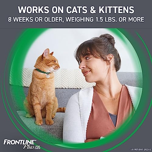 FRONTLINE Plus Flea and Tick Treatment for Cats Over 1.5 lbs., 3 Treatments