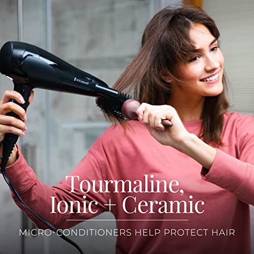 Remington Damage Protection Hair Dryer with Ceramic + Ionic + Tourmaline Technology, Black, 3 Piece Set