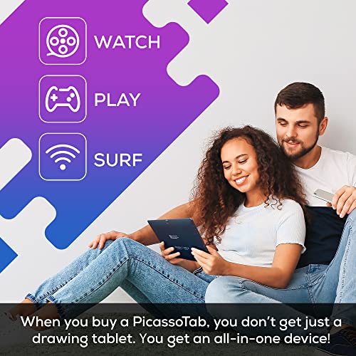 PicassoTab X Drawing Tablet • No Computer Needed • Drawing Apps & Tutorials • 4 Bonus Items • Stylus Pen • Portable • Standalone • 10 Inch Screen • Best Gift for Beginner Digital Graphic Artist • PCX