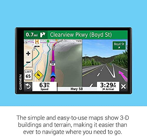 Garmin DriveSmart 65 & Traffic: GPS Navigator with a 6.95 inches Display, Hands-Free Calling, Included Traffic alerts and Information to enrich Road Trips (Renewed)