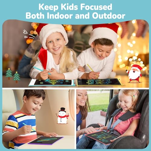 TECJOE 2 Pack LCD Writing Tablet, 8.5 Inch Colorful Doodle Board Drawing Tablet for Kids, Kids Travel Games Activity Learning Toys Birthday Gifts for 3 4 5 6 Year Old Boys and Girls Toddlers