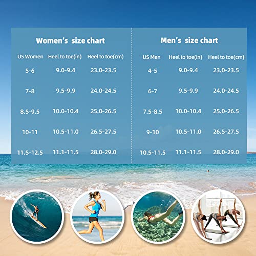 Water Shoes Men Women Quick-Dry Aqua Socks Swim Beach Barefoot Yoga Exercise Wear Sport Accessories Pool Camping Must Haves Adult Youth Size 13-14 Women/12-13 Men