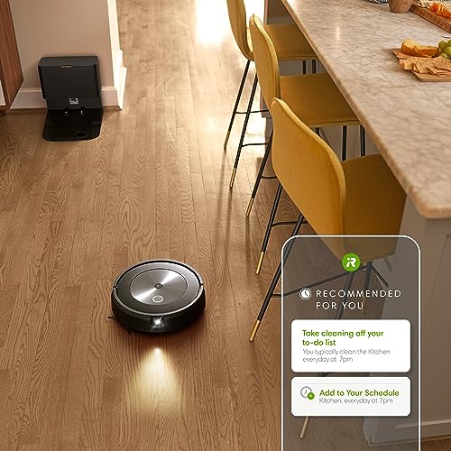 iRobot Roomba j7+ (7550) Self-Emptying Robot Vacuum – Uses PrecisionVision Navigation to Identify & Avoid Objects Like Socks, Shoes, & Pet Waste, Smart Mapping, Self-Empty for Up to 60 Days