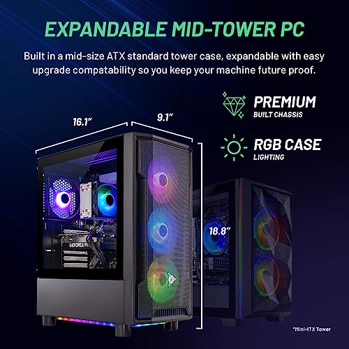 Skytech Shadow Gaming PC Desktop, Intel i5 13400F 2.5 GHz (4.6GHz Turbo Boost), NVIDIA RTX 4060 8GB GDDR6X, 2TB SSD, 32GB DDR5 RAM 5200 RGB, 650W Gold PSU, Wi-Fi, Win 11 Home, V3D Feature on Mobile