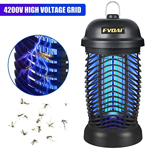 FVOAI Bug Zapper Outdoor, Electronic Mosquito Zapper Fly Zapper for Outdoor and Indoor (Black)