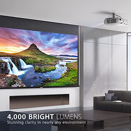 ViewSonic (PX748-4K) 4K UHD Projector with 4000 Lumens 240 Hz 4.2ms HDR Support Auto Keystone Dual HDMI and USB-C for Home Theater Day and Night, Stream Netflix with Dongle, White