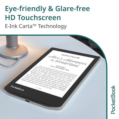 PocketBook Verse E-Readers | Eye-Friendly 6'' E-Ink Carta™ HD Touchscreen | Adjustable SMARTlight | Up to 1 Month of Battery Life | WiFi & Memory Card Slot | E-Book Reader in Misty Grey