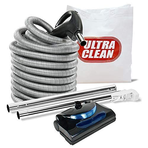 Ultra Clean SC100 Heavy Duty Powerful Central Vacuum System – Made in Canada – with Deluxe Electric Hose, Powerhead and Accessory Package (35 ft, Pigtail, Black)