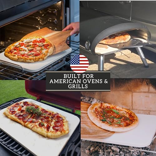 Ritual Life Pizza Stone for Oven Set - 15 inch Pizza Stone for Grill - 5PCS Pizza Making Accessories Kit - Large Pizza Oven Stone - Pizza Baking Stones for Oven, Baking Stone for Bread