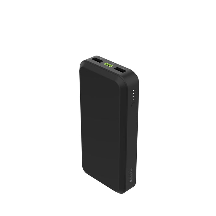 mophie powerstation prime20 - Ultra-Compact Portable Power Bank with 20,000mAh Internal Battery, 18W USB-C PD Fast Charging, 3-Device Simultaneous Charging, Eco-Friendly Design