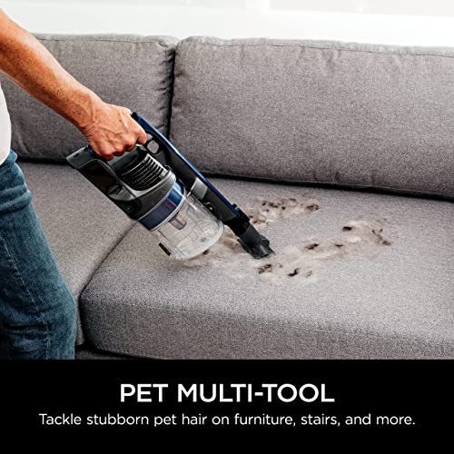 Shark IZ363HT Anti-Allergen Pet Power Cordless Stick Vacuum Self-Cleaning Brushroll, PowerFins, Removable Handheld, Crevice Tool, Dusting Brush, 50min Runtime, Blue