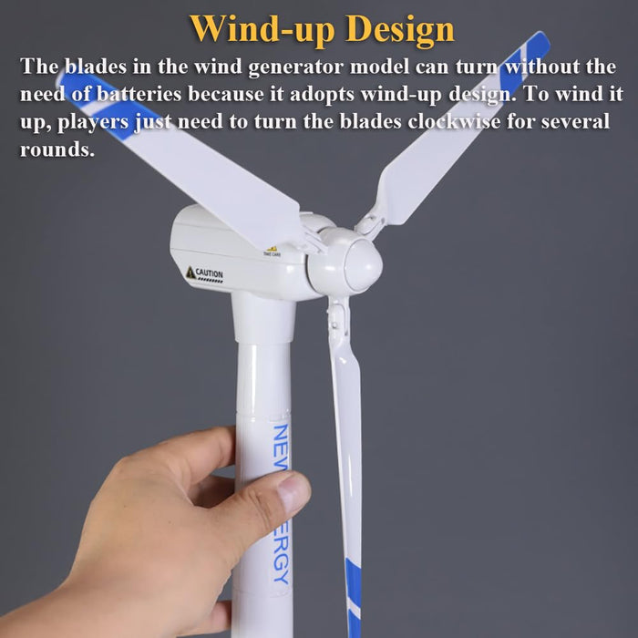 NEXTAKE Wind Turbine Model, 16.53 Inch Large Size Wind Generator Model Windmill Toy Science Kit STEM Experiment Kit with Wind-up Rotatable Blades