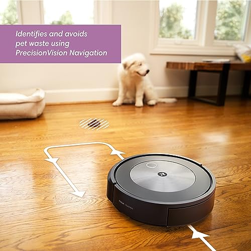 iRobot Roomba j7+ (7550) Self-Emptying Robot Vacuum – Uses PrecisionVision Navigation to Identify & Avoid Objects Like Socks, Shoes, & Pet Waste, Smart Mapping, Self-Empty for Up to 60 Days