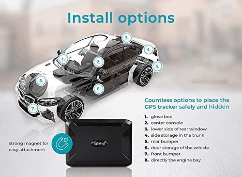 SALIND GPS Magnetic, up to 70 Days Battery - GPS Tracker for Every Vehicle, 4G LTE Car GPS Tracker with Strong Built-in Magnet for Easy Fixation on All Surfaces, Robust & Splash Proof Tracking Device