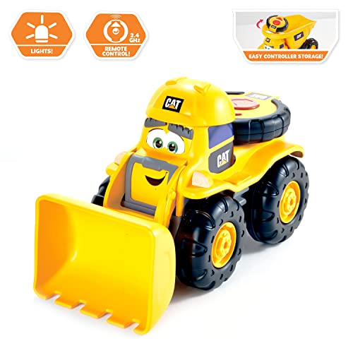 CAT Construction Toys, RC Remote Control Loader Truck - 10.5 Inch Length, Child Friendly Controller, Stowable Controller, Working Headlights - Batteries Included