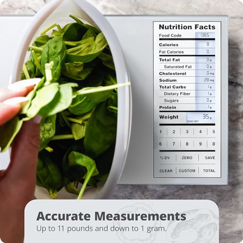 Greater Goods Nutrition Scale, Food Grade Glass, Calorie Counting Scale, Meal Prep Scale, and Weight Loss Scale, Designed in St. Louis, Silver