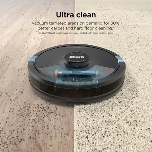 SHARK RV2620WD AI Ultra Robot Vacuum and Mop with Matrix Clean Navigation, CleanEdge Technology, Perfect for Pet Hair, Carpets, Hard Floors, Compatible with Alexa, Black/Mocha