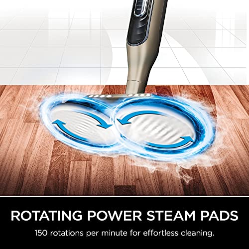 Shark S7001 Mop, Scrub & Sanitize at The Same Time, Designed for Hard Floors, with 4 Dirt Grip Soft Scrub Washable Pads, 3 Steam Modes & LED Headlights, Gold