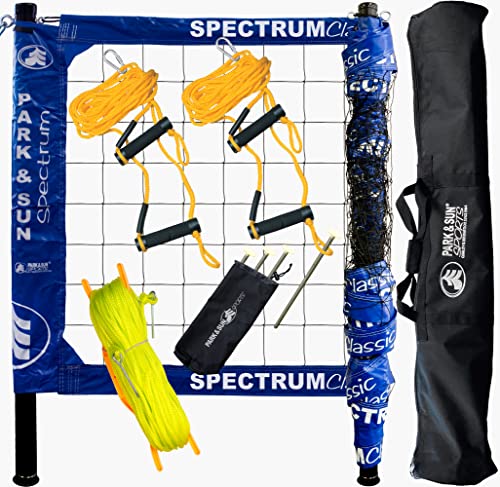 Park & Sun Sports Spectrum Classic: Portable Professional Outdoor Volleyball Net System, Denim Blue