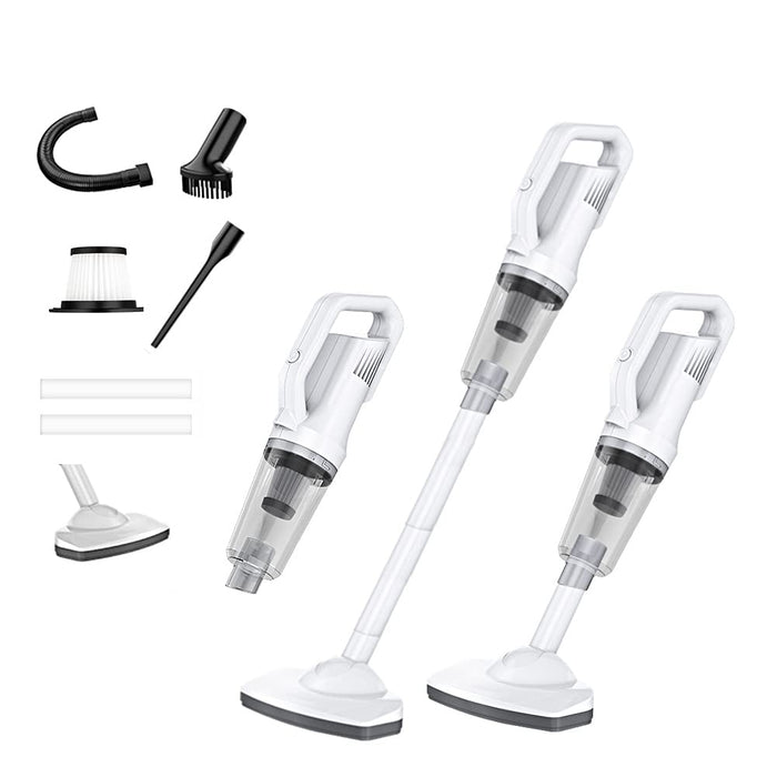 TOCAVE Cordless Stick Vacuum Cleaner, Lightweight Powerful Suction Handheld Vacuum for Hard Floor Carpet Pet Hair, White (ST-6101EG)