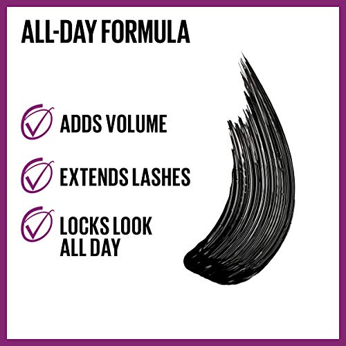 Maybelline The Falsies Lash Lift Washable Mascara Volumizing, Lengthening, Lifting, Curling, Multiplying, Eye Makeup, Blackest Black, 1 Count