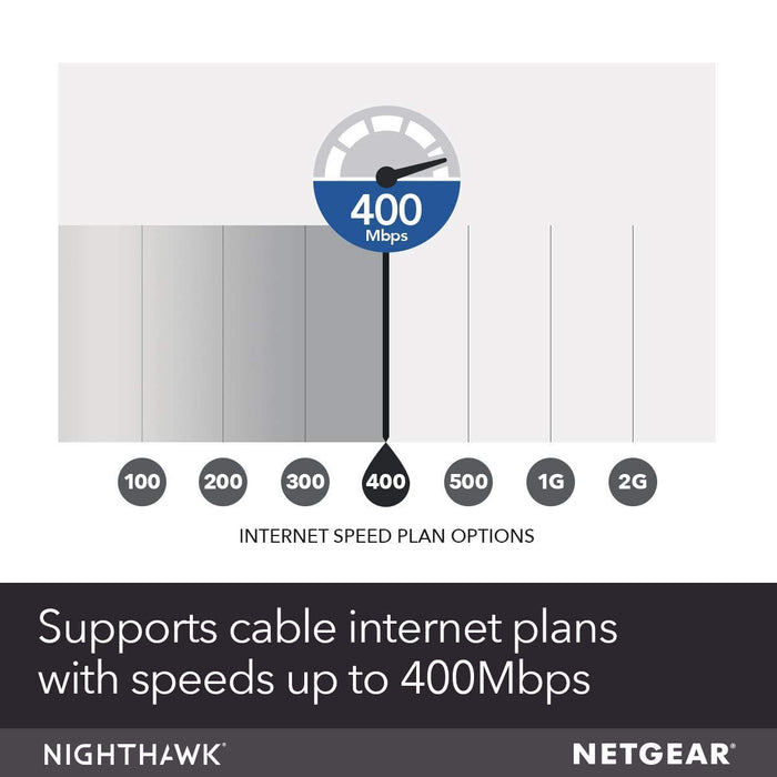 NETGEAR Nighthawk AC1900 (24x8) DOCSIS 3.0 WiFi Cable Modem Router Combo (C7000) for Xfinity from Comcast, Spectrum, Cox, more (Renewed)