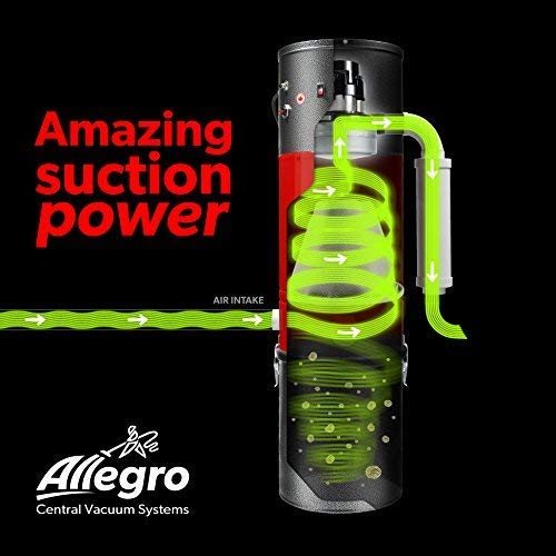 Allegro MU4500 Champion - 6,000 Square Foot Home Central Vacuum System 30 Foot Electric Powerhead Hose Kit