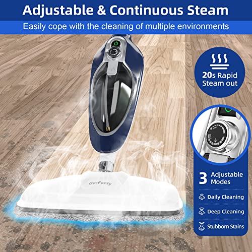 Steam Mop - 10-in-1 Floor Steamer Detachable MultiPurpose Handheld Steam Cleaner for Hardwood/Tile/Laminate All Floors Carpet Cleaning with 11 Accessories for Whole Home Use(Blue).