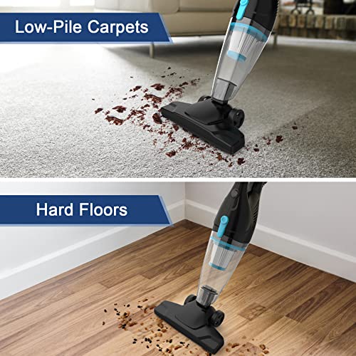 TC-JUNESUN 400W Corded Stick Vacuum Cleaner with Handheld, HEPA Filter, Portable for Hard Floors, Curtains, Sofa, Pet Hair