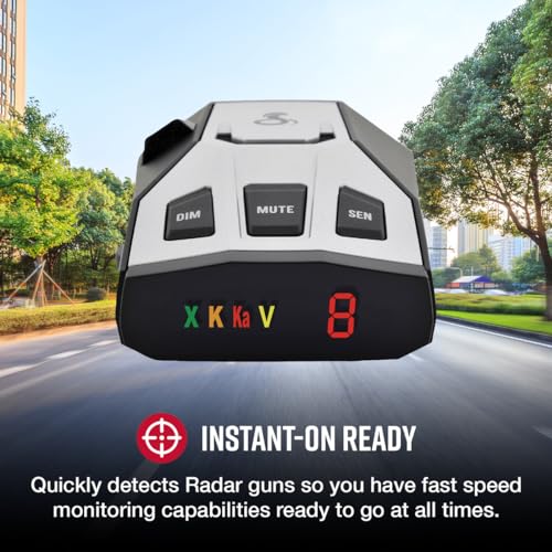 Cobra RAD 350 Laser Radar Detector - Long Range, False Alert Filter, OLED Display, Black