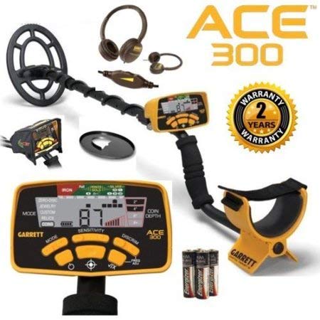 Garrett ACE 300 Metal Detector for Adults with Waterproof Coil and Headphone Plus Accessories