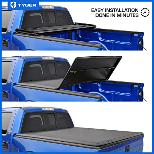 Tyger Auto T3 Soft Tri-fold Truck Bed Tonneau Cover Compatible with 2019-2024 Chevy Silverado GMC Sierra 1500 (NOT FIT 19-24 Classic) | 5'10" (70") Bed | TG-BC3C1053, Black