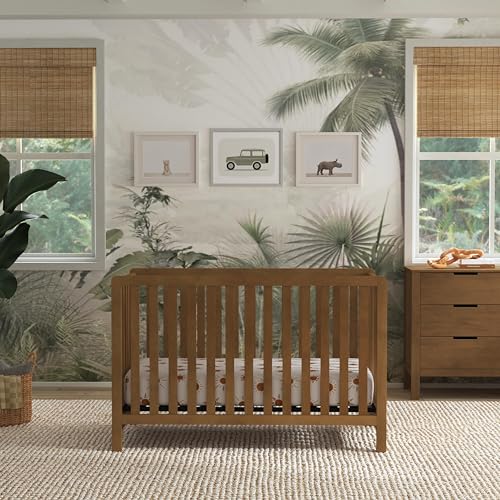 Carter's by DaVinci Colby 4-in-1 Low-Profile Convertible Crib in Walnut, Greenguard Gold Certified