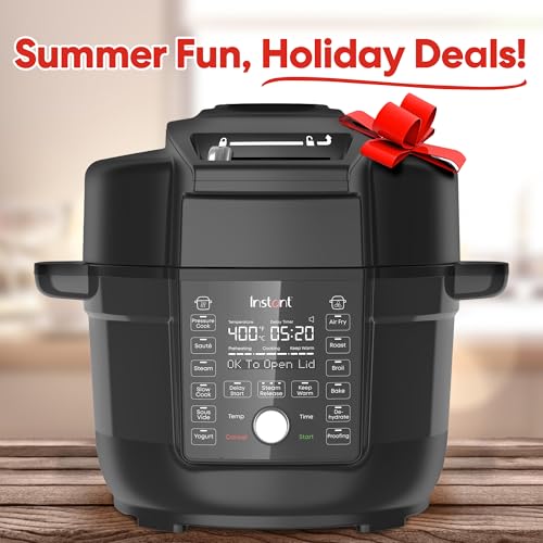 Instant Pot Duo Crisp Ultimate Lid, 13-in-1 Air Fryer and Pressure Cooker Combo, Sauté, Slow Cook, Bake, Steam, Warm, Roast, Dehydrate, Sous Vide, & Proof, App With Over 800 Recipes, 6.5 Quart, Black