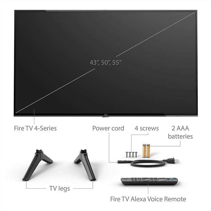 Amazon Fire TV 55" 4-Series 4K UHD smart TV with Fire TV Alexa Voice Remote, stream live TV without cable