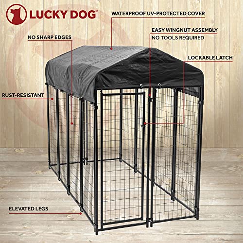 Lucky Dog Large Welded Wire Kennel Heavy Duty Pet Dog Cage Fence Pen (Open Box)