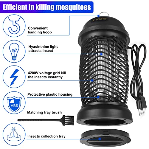 FVOAI Bug Zapper Outdoor, Electronic Mosquito Zapper Fly Zapper for Outdoor and Indoor (Black)