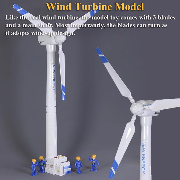 NEXTAKE Wind Turbine Model, 16.53 Inch Large Size Wind Generator Model Windmill Toy Science Kit STEM Experiment Kit with Wind-up Rotatable Blades