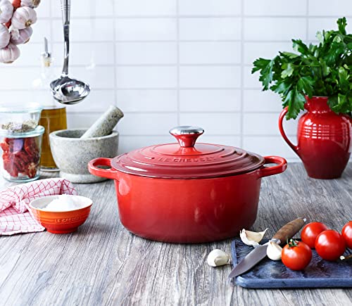 Le Creuset Enameled Cast Iron Signature Round Dutch Oven, 7.25 qt., Cerise