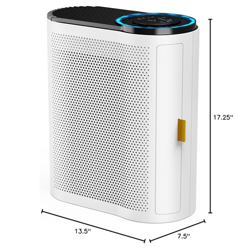 AROEVE Air Purifiers for Large Room Up to 1095 Sq Ft Coverage with Air Quality Sensors Impressive Filter Layer with Auto Function for Home, Bedroom, MK04- White