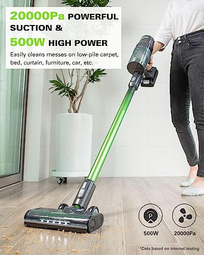 Greenworks 24V Brushless Cordless Stick Vacuum, Lightweight, Handheld, Pet, Anti-Allergen HEPA Filtration, Hard Floor, Carpet, Car, 4Ah Battery, and 30-Minute Charge Time (Green)