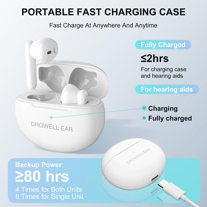 Hearing Aids, Hearing Aids for Seniors Rechargeable with Noise Cancelling, Hearing Amplifiers for Seniors & Adults Hearing Loss with Portable Charging Case