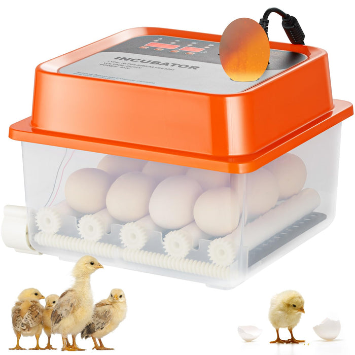 VEVOR NLF64-5280 Incubators for Hatching, Automatic Turner with with Temperature and Humidity Control, 12 Eggs Poultry Hatcher with ABS Transparent Shell for Chicken, Duck, Quail, Blue