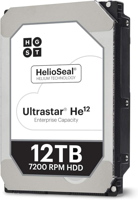 HGST - WD Ultrastar DC HC520 HDD | HUH721212ALE601 | 12TB 7200RPM SATA 6Gb/s 256MB Cache 3.5-Inch | ISE 512e | Helium Data Center Internal Hard Disk Drive (Renewed)