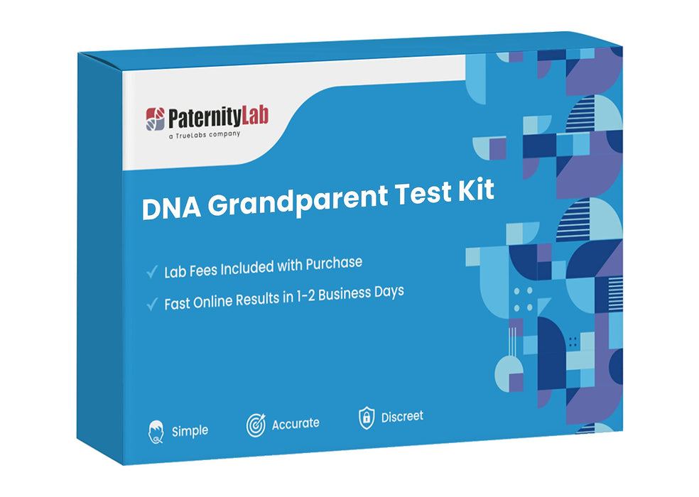 PaternityLab DNA Grandparent Test - Lab Fees & Shipping Included - Results in 1-2 Days - at-Home Collection Kit for Grandparent & Child