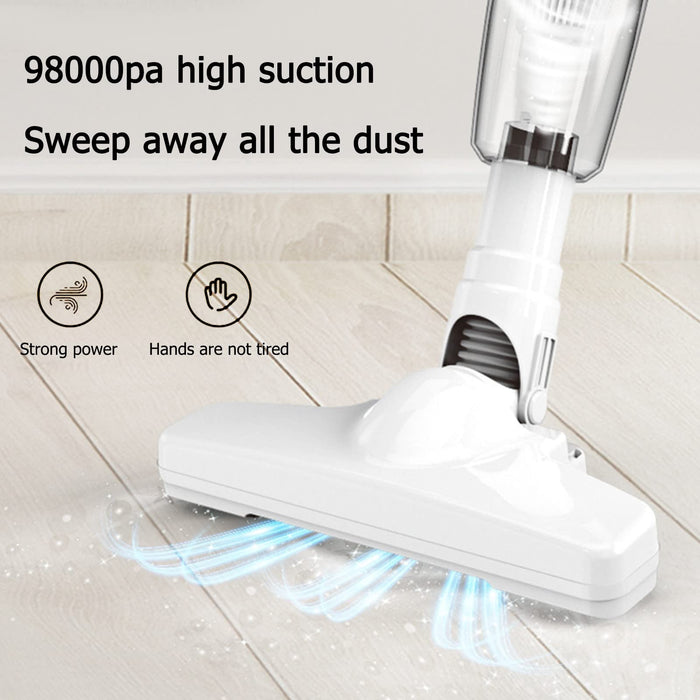 Cordless Stick Vacuum, Vacuum Cleaner With 30 Mins Long Runtime, Lightweight Cordless Vacuum Cleaner For Carpet And Hardwood Floor Pet Hair (White)