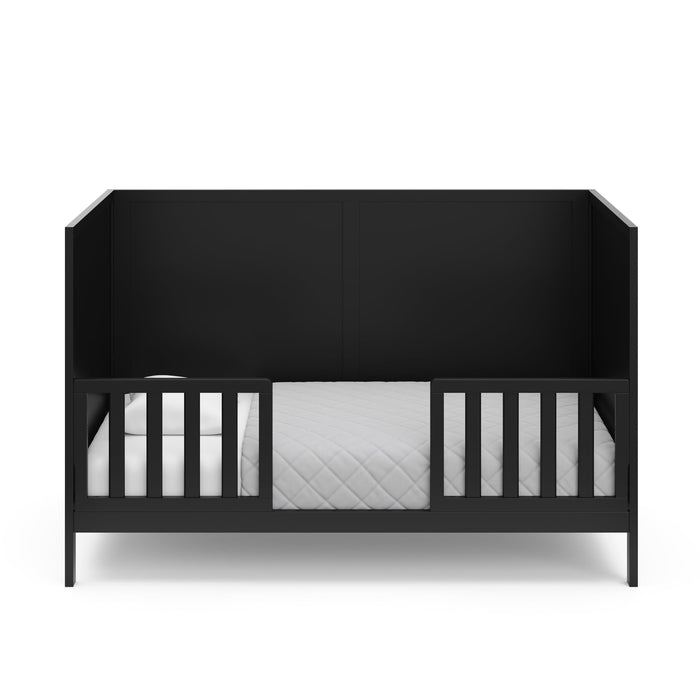 Graco Theo Convertible Crib (Black) – Converts from Baby Crib to Toddler Bed and Daybed, Fits Standard Full-Size Crib Mattress, Adjustable Mattress Support Base